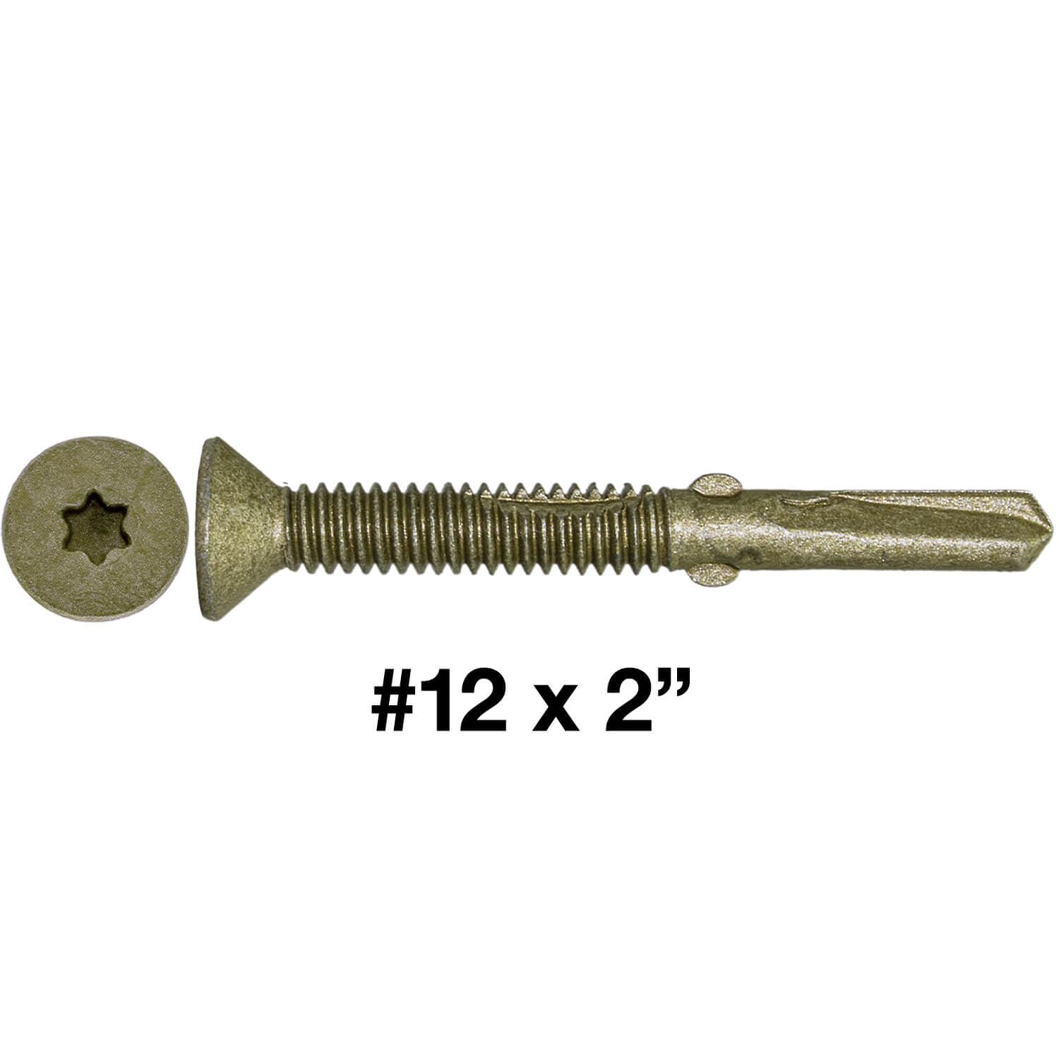 12x2 Reamer Tek Torx/Star Head Self-Drilling Wood to Metal Screws - for Flatbeds, Trailers - T-30 Torx Screw Head - CASE Qty 42 Boxes 2,856 Screws
