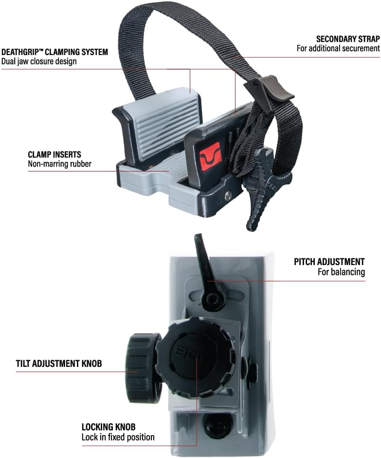 BOG DeathGrip Aluminum Tripod with Durable Frame, Lightweight, Stable Design, Bubble Level, Adjustable Legs, Shooting Rest, and Hands-Free Operation for Hunting, Shooting, and Outdoors