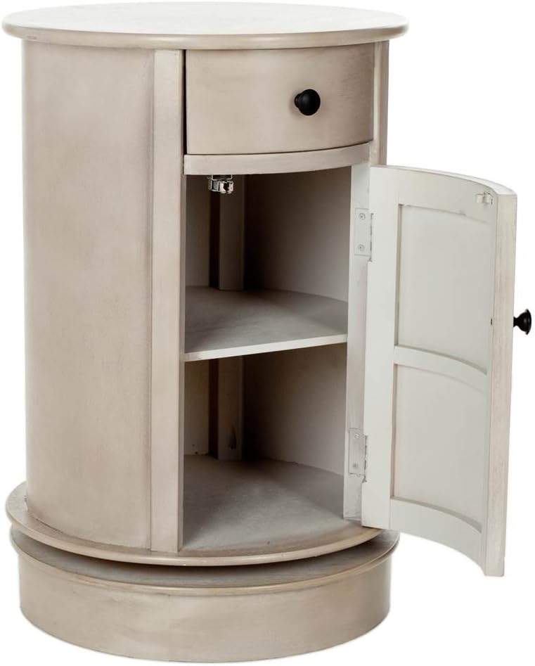 SAFAVIEH Furniture - Tabitha 1-Drawer Accent Table - Vintage Grey - Solid Wood - Farmhouse Storage Design - Ideal for Living Room, Entryway, 17.7'W x 17.7'D x 26'H - Fully Assembled (AMH5712A)