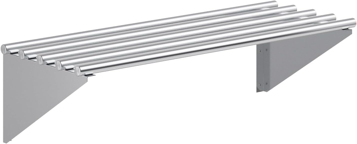 Premium Stainless Steel Tubular Wall Shelf – 14' D x 36' L | NSF Certified | Equipment & Appliance Shelf for Kitchen, Restaurant, Garage, Utility Room
