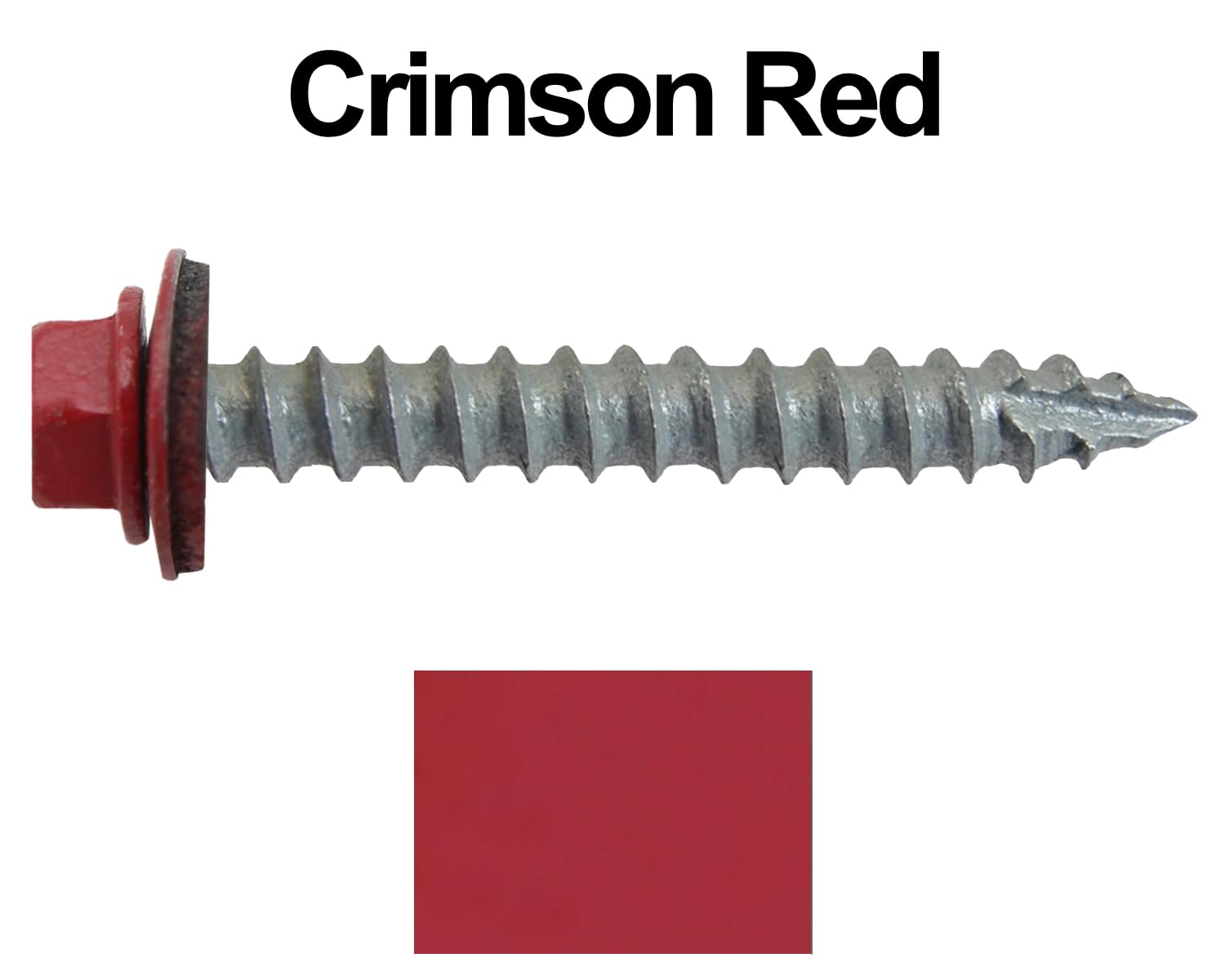 14x2 Metal Roofing Screws (Crimson RED) (14X2 MRS CASE)