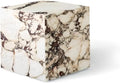 LITFAD Modern Style Coffee Table Marble Stone Side Table Square Living Room Table Tea Table for Home Furniture, 16' L x 16' W x 16' H