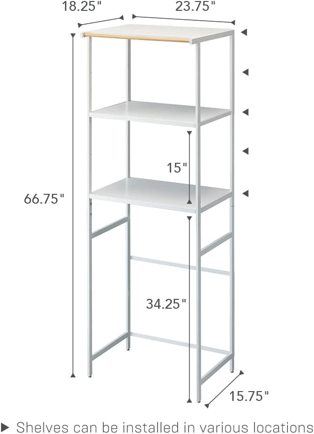 YAMAZAKI Home Tower Kitchen Appliance Storage Rack Metal Shelving Unit - Standing Organizer Heavy Duty Shelves - 67-Inch (Fridge), 67' - Steel