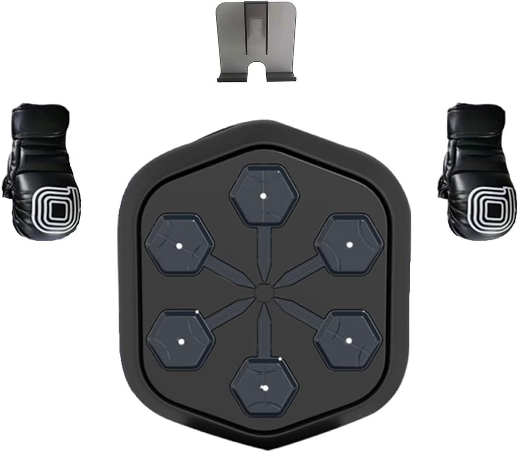 Music Boxing Machine, Boxing Equipment Strength Tester Follow The Music and Lights, Exercise Hand-Eye Coordination and Reflexes Wall Mounted Boxing Training for Kids and Adults