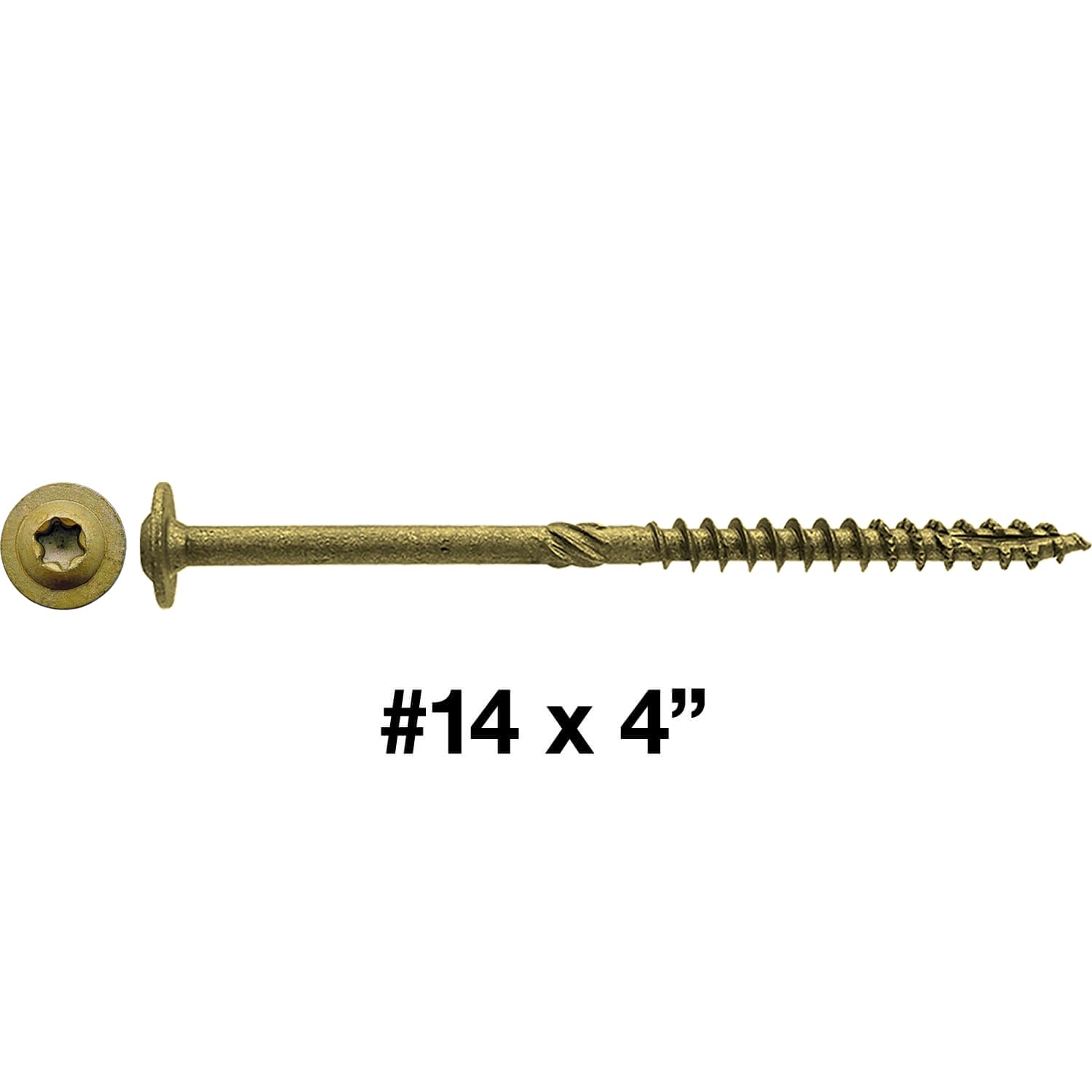 Jake Sales #14 x 4 Construction Lag Screw Exterior Coated Torx/Star Drive Heavy Duty Structural Lag Screw Far Superior to Common Lag Screws (Full Box 750 Screw Count) Modified Truss Washer Head