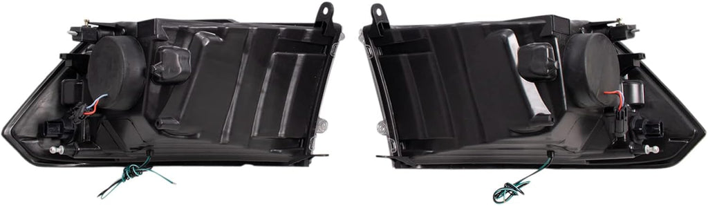 TRQ 2 Piece Headlight Assembly Set LED Tube Running Light Driver & Passenger Side Compatible with Dodge Ram 2010, Classic 2019-2022 Ram 1500 2011-2012 & 2015-2018 2500, 3500 2011-2018