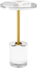 Acrylic End Table, Modern Minimalist Acrylic Side Tables, Clear Side Table for Living Room, Bedroom, Office, Drink Table (12' D x 12' W x 21' H, Gold)