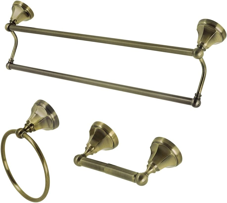 Kingston Brass BAK4181348AB Metropolitan Bathroom Hardware Set, Antique Brass, 26.75 x 7.75 x 2.75