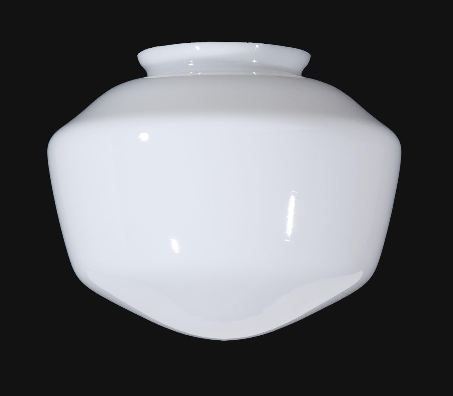 B&P Lamp® 8 1/2' Diameter and 4' Fitter OPAL [Milk Glass] Schoolhouse Shade