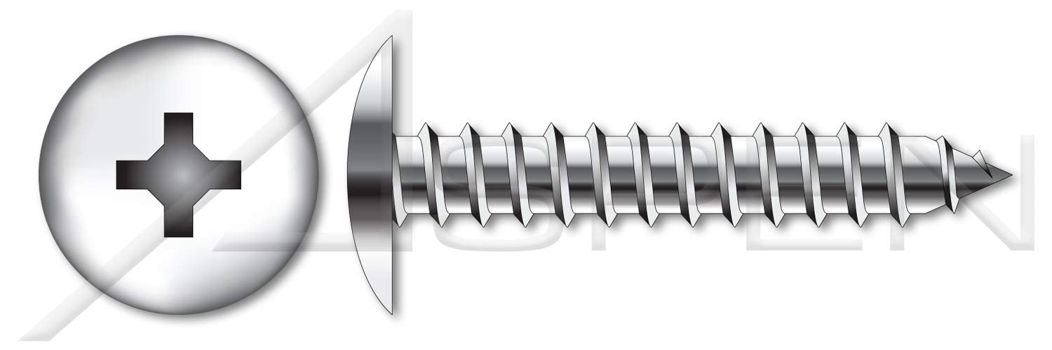 (1000 pcs) #10 X 2, Self-Tapping Sheet Metal Screws, Type AB, Truss Phillips Drive, Stainless Steel