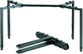 QUIK LOK - WS550 Heavy Duty Multi-Function T-Stand - Adjustable Width and Height Steel Utility Stand for Audio Mixers, DJ Coffins, Keyboards, and Studio Gear, Black