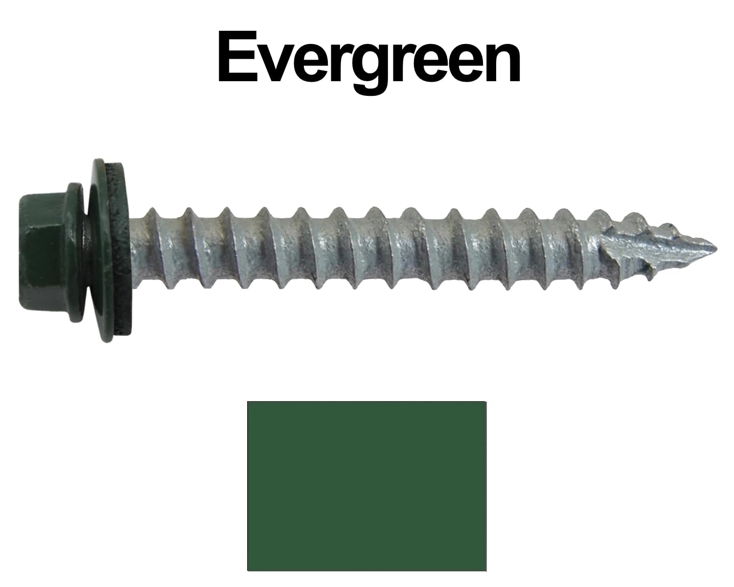 14x2 Metal Roofing Screws (Evergreen) (14X2 MRS CASE)
