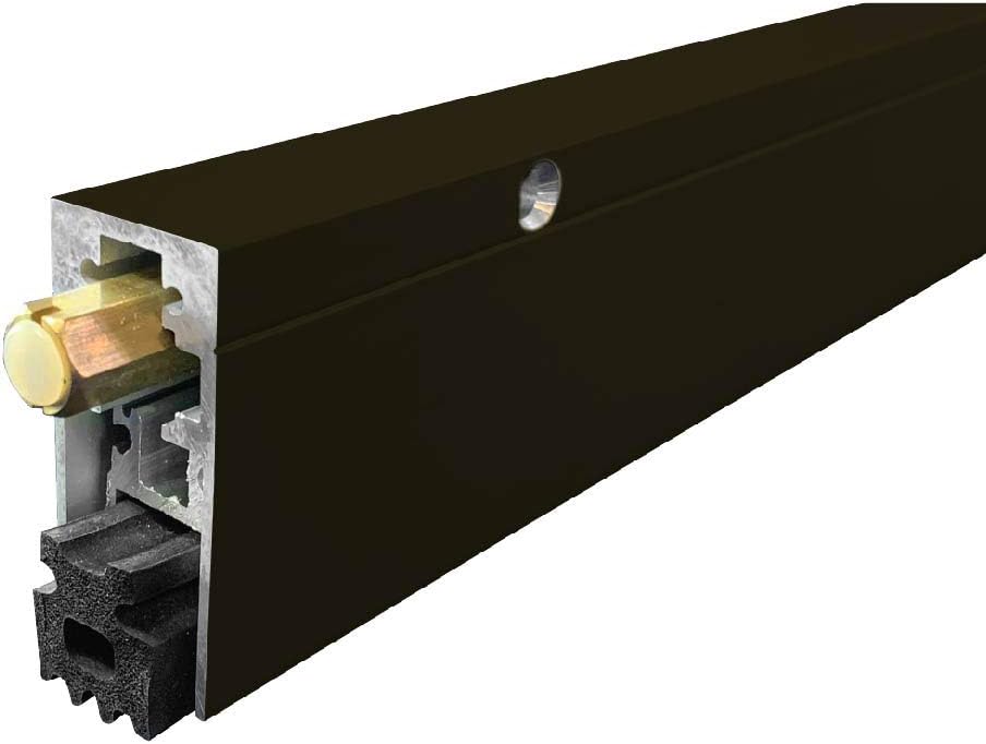 Fire Rated/Heavy Duty/Surface Automatic Door Bottom with Sponge Neoprene Rubber Extrusion in Black Anodized Aluminum (7163BK), SMS #8 x 1-1/2'' Supplied, (30'' L x 29/32'' W x 1-29/32'' H)