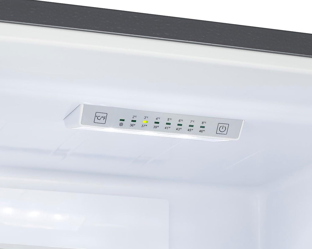 Summit Appliance FFBF235PL 24' Wide Bottom Freezer Refrigerator, Energy Star, LED Lighting, Stainless Steel (LHD)
