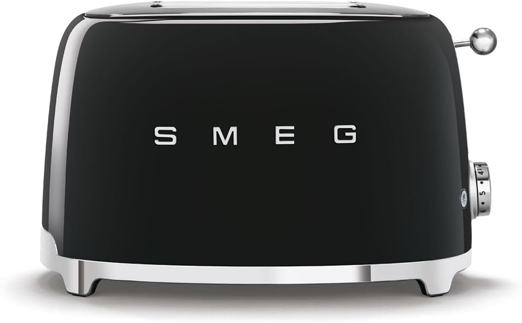 SMEG 2 Slice Toaster with 6 Presets and Defrost Function and Removable Crumb Tray (Black)