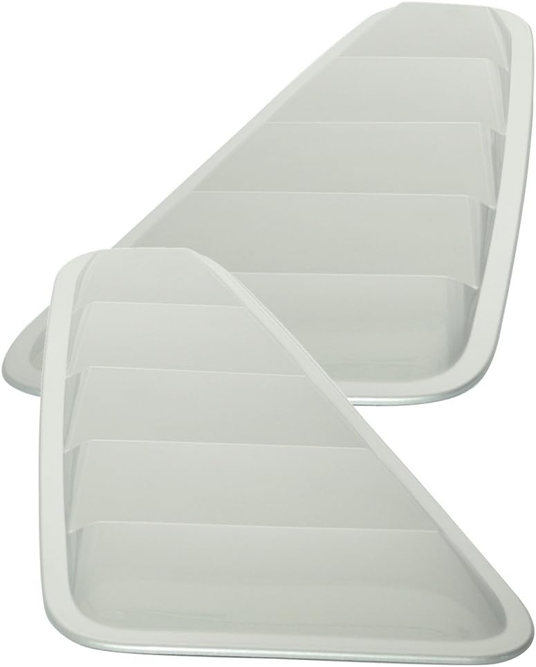 Pre Painted Window Delete Panels Compatible with 2005-2009 Ford Mustang V6, Factory Style Satin Silver Metallic #TL ABS Plastic Sun Rain Shade Guard Wind Vent Air Deflector by IKON MOTORSPORTS, 2006