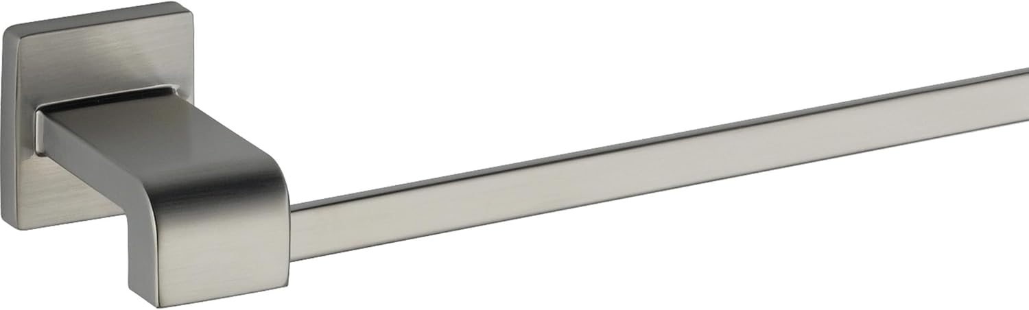 Delta 77524-SS Ara 24-in Wall Mount Towel Bar Bath Hardware & 77546-SS Ara Wall Mount Square Closed Towel Ring Bath Hardware & 77535-SS Ara Single Towel Hook Bath Hardware Accessory