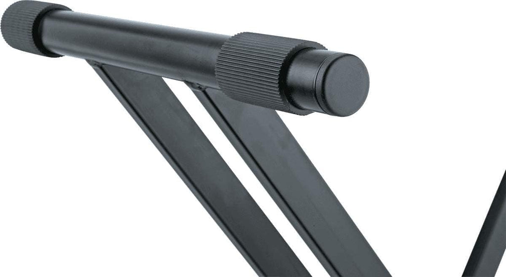 K&M Konig & Meyer 18990.015.55 Rick Keyboard X-Style Stand | Ergonomic Adjustable Height Clamp | Double Cross Brace Legs | Pre-Assembled | Portable For Travel | German Made | Black