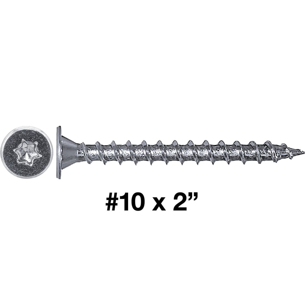 10 x 2 Low Profile Pancake Head Roofing Screws - Wood to Metal - for Standing Seam Roofs - Zinc Plated - 20 X 250 Bags - 5,000 Screws