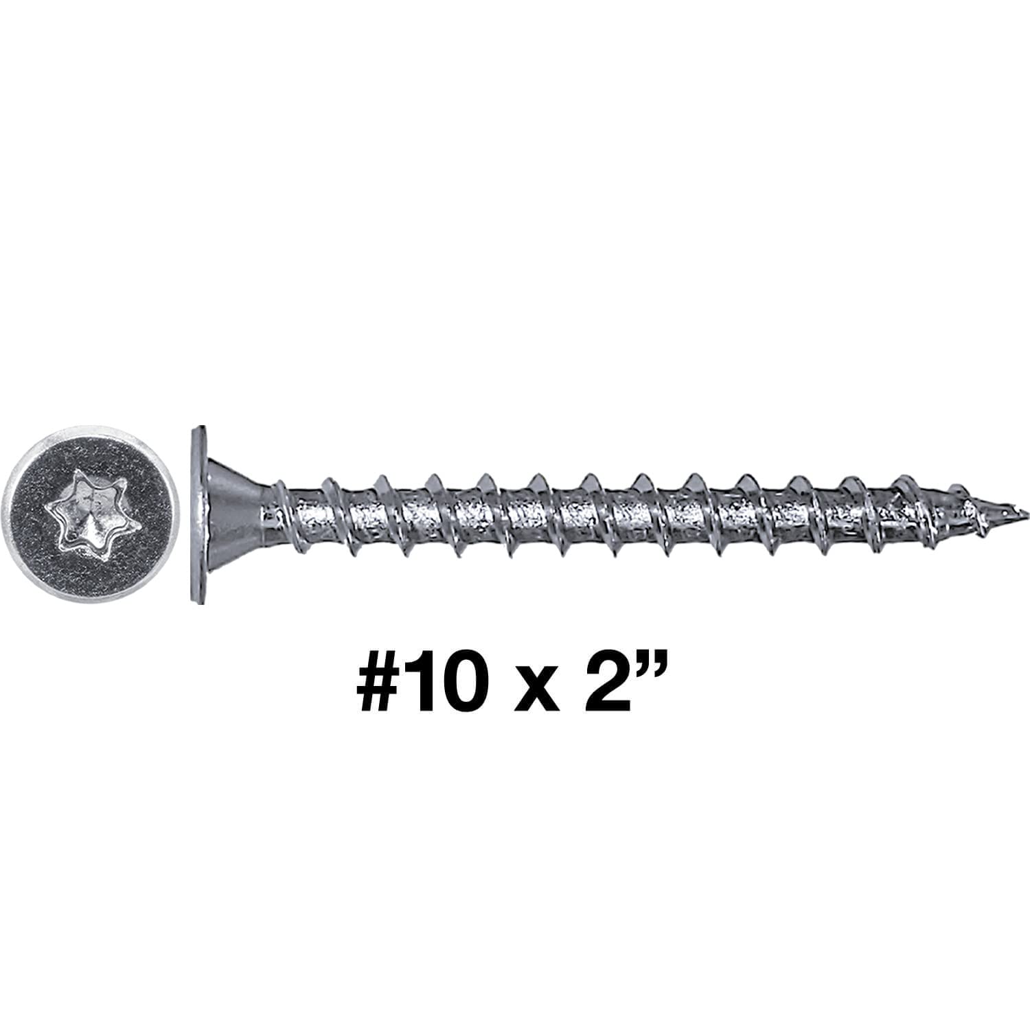 10 x 2 Low Profile Pancake Head Roofing Screws - Wood to Metal - for Standing Seam Roofs - Zinc Plated - 20 X 250 Bags - 5,000 Screws