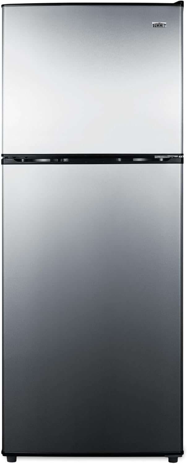 CP972SS Refrigerator-Freezer 22' Wide Refrigerator-Freezer; Cycle Defrost; 7.1 Cu.Ft.; Stainless Steel Doors; Adjustable Glass Shelves; Door Storage; Sealed Back and Black Cabinet
