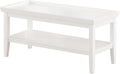 Convenience Concepts Ledgewood Coffee Table 42' - Modern Center Room Accent with Storage Shelf for Transitional, Traditional Living & Family Room, White