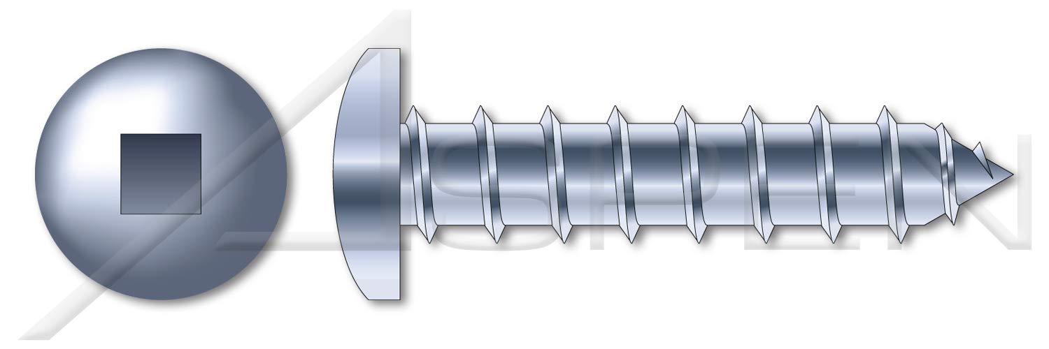 (1000 pcs) #14-10 X 2, Self-Tapping Sheet Metal Screws, Type A, Pan Square Drive, Steel, Zinc Plated