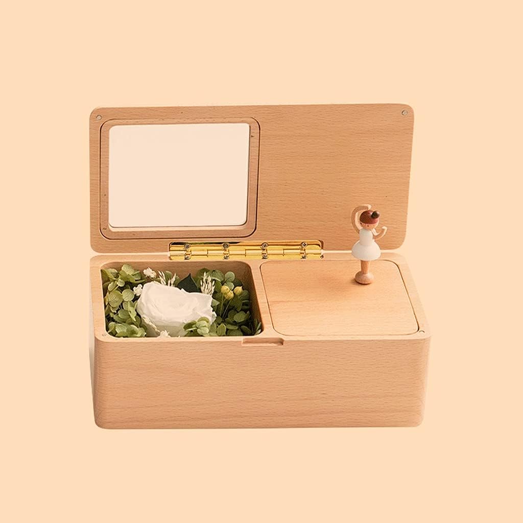 Music Box Eternal Flower Musical Box Rotating Music Boxs Dancing Princess Ballet Wooden Girl Birthday Valentine's Day Gift (Size : A)