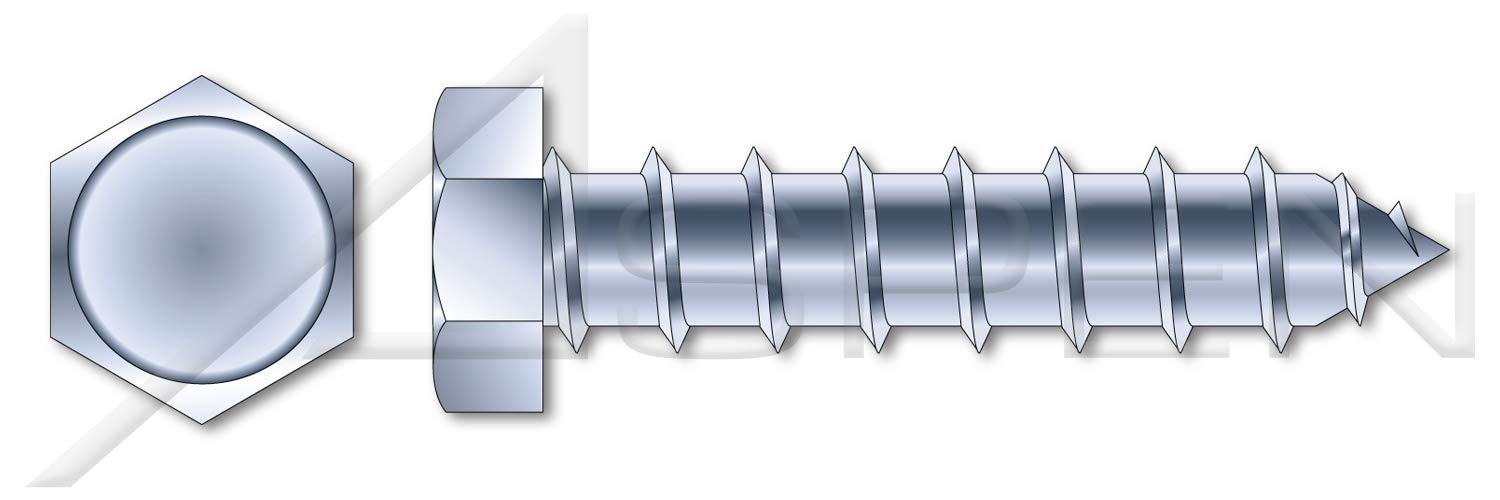 (1500 pcs) #10 X 2, Self-Tapping Sheet Metal Screws, Type A, Indented Hex Head, Steel, Zinc Plated and Baked