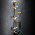 Bathroom Accessories Bathroom Shelf Towel Rack Paper Holder Toilet Brush Holder Towel Ranger Brushed Gold Brass Bath Hardware,Hat hook16