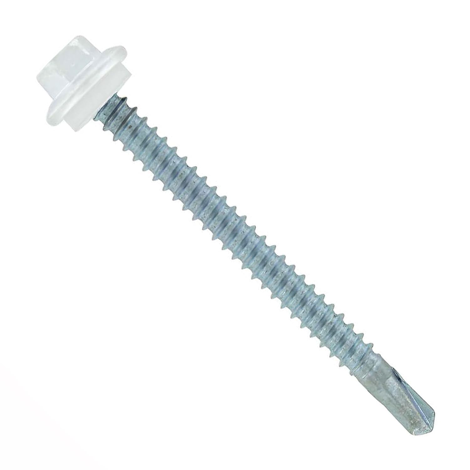 Fasteners Plus ST Fastening Maxx SteelBinder Metal to Metal #12 x 2-1/2' Bright White Screws with EPDM Rubber Washer, 250-Count - Designed for Roofing and Siding Panels