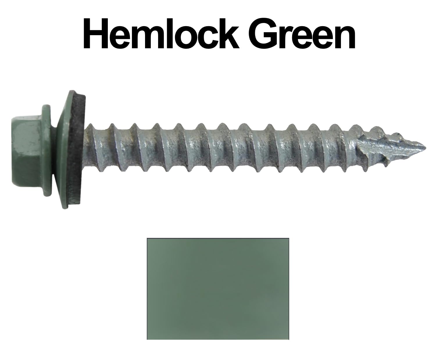 14x2 Metal Roofing Screws (Hemlock Green) (14X2 MRS CASE)