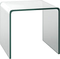Tangkula Tempered Glass End Table, Clear Sofa End Tables with Waterfall Edges & Non-Slip Pad, 18 x 18 x 16 inches, No Assembly Needed, Transparent Glass Side Table for Living Room Bedroom Office