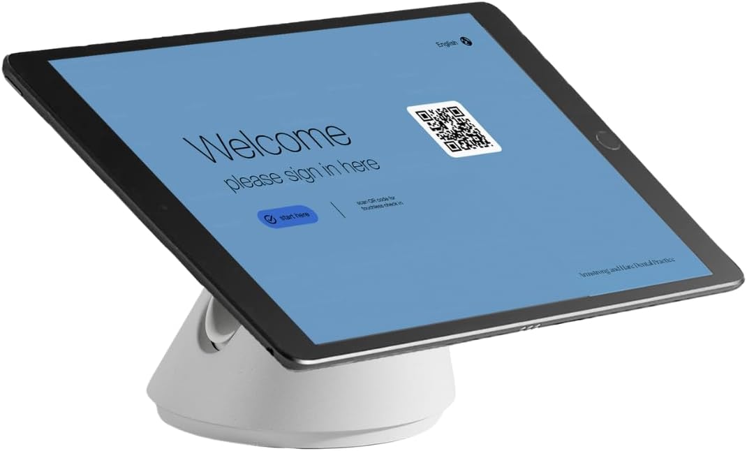 Bouncepad Click iPad POS Stand & Docking Station | iPad Stand for Business | Compatible with All Tablet Models | Table Mount Tablet Kiosk Register | White