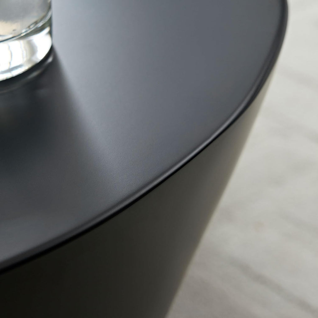 50' Coffee Table Modern Irregular Center Table Fiberglass Sturdy Table for Living Room, No Need Assembly Black