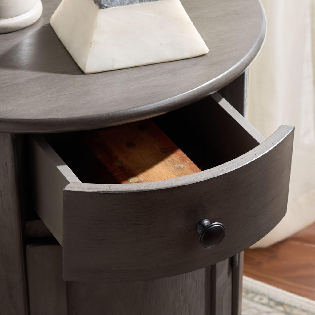 SAFAVIEH Furniture - Tabitha 1-Drawer Accent Table - Black - Solid Wood - Farmhouse Storage Design - Ideal for Living Room, Entryway, Home Office, 17.7'W x 17.7'D x 26'H - Fully Assembled (AMH5712H)