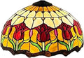 16 Inch Tulip Stained Glass Lampshades, Tiffany Replacement Lamp Shade, Only Handmade Retro Glass Shade Replacement for Table Lamp Pendant Light Floor Lamp Ceiling Fixture,Red