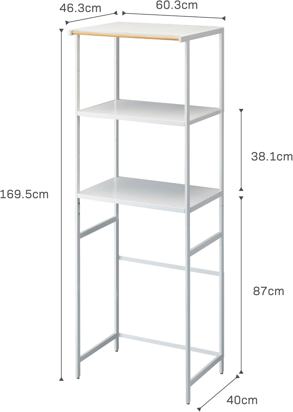 YAMAZAKI Home Tower Kitchen Appliance Storage Rack Metal Shelving Unit - Standing Organizer Heavy Duty Shelves - 67-Inch (Fridge), 67' - Steel
