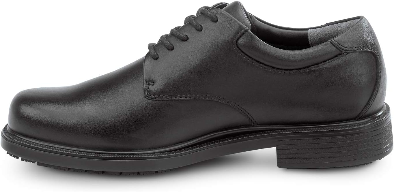 Men's, Huron, Black, Dress Style, MaxTrax Slip Resistant, Soft Toe Work Shoe (10.0 M)
