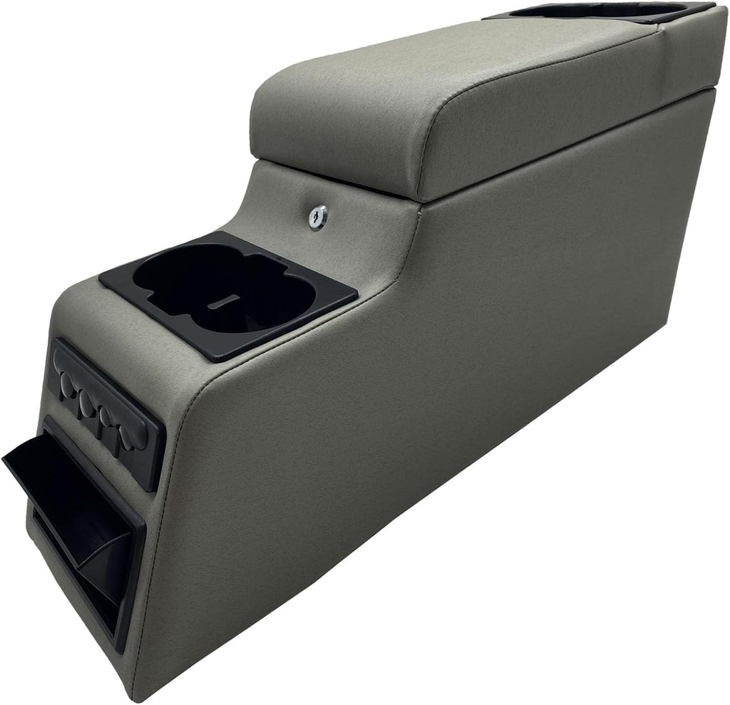 31515 Deluxe Locking Center Console for Jeep CJ-5 1976-1983, CJ-7 1976-1986, Wrangler YJ 1987-1995 Grey