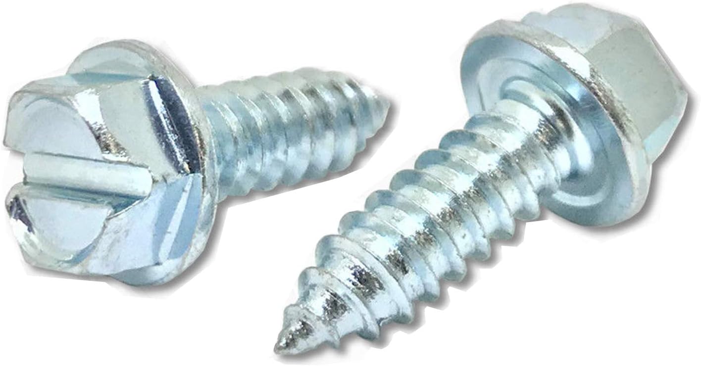 BoltsandNuts.com 2000 Pieces 1/4x3/4 Bulk Slotted Hex Washer Head Self Tapping Car Dealership License Plate Screws American