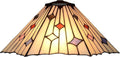16 Inch White Mission Lamp Shade Replacement Only Tiffany Style Handmade Stained Glass Lampshades, Blue Red Pink Star Hexagon Light Cover Accessories for Table Lamp Pendant Light Floor Lamp