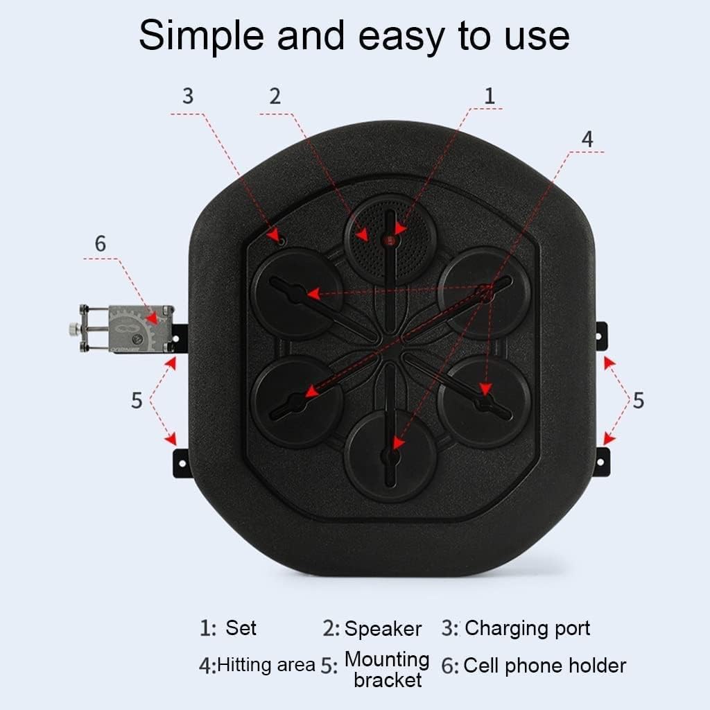 Music Punching, Boxing Machine Wall Mounted Smart Music Boxing Machine with Gloves, Electronic Boxing Target Training Punching Equipment for Home Gym