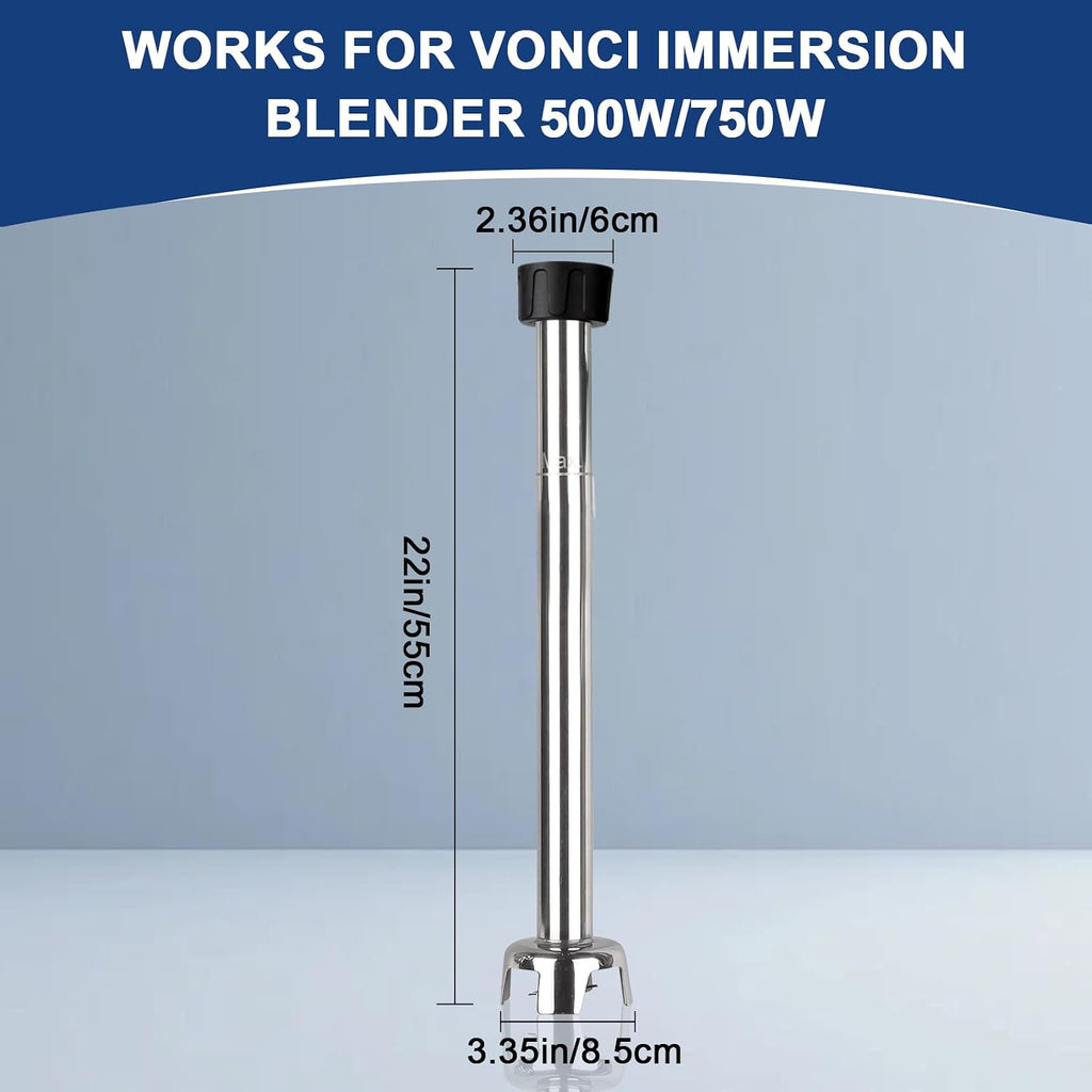 VONCI 22inch Commercial Immersion Blender Detachable Shaft, 500W & 750W Compatible, Stainless Steel Removable Shaft.