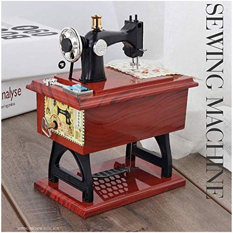 Cute Sewing Machine Music Box Retro Gift Table Home Decor and Unique