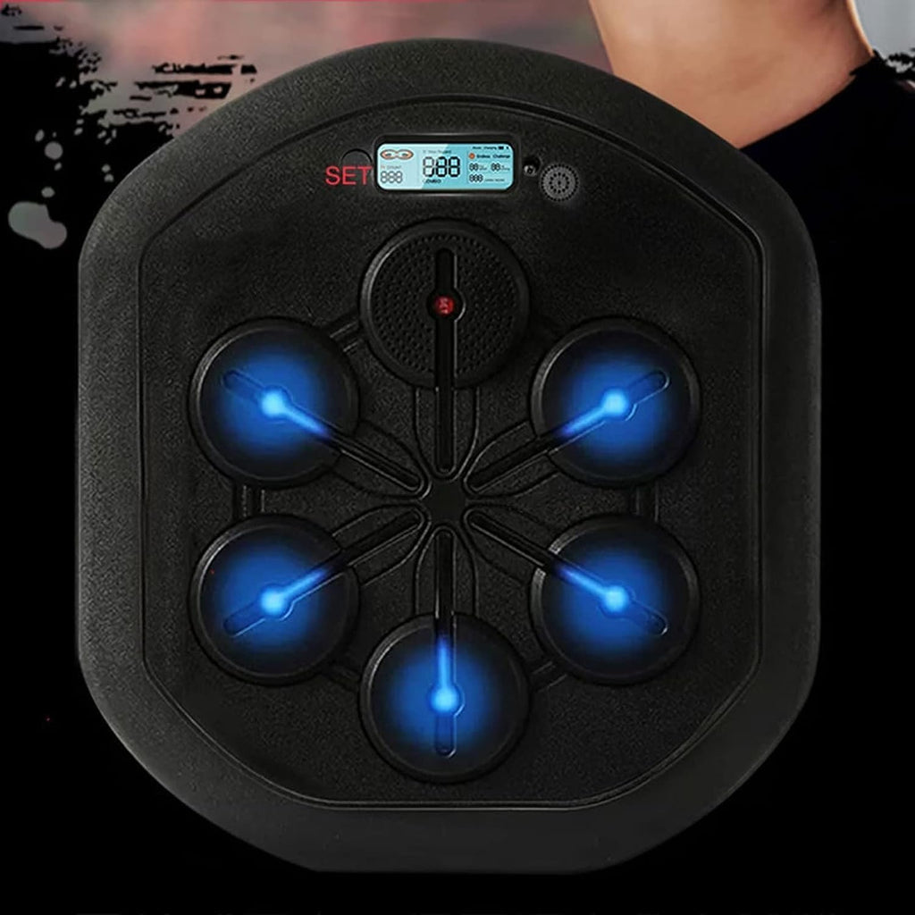 Music Boxing Machine, Smart Digital Boxing Wall Mounted with Music Light Speed Hand Eye Reaction and Coordination Boxing Equipment,for Kids and Adults Stress Release