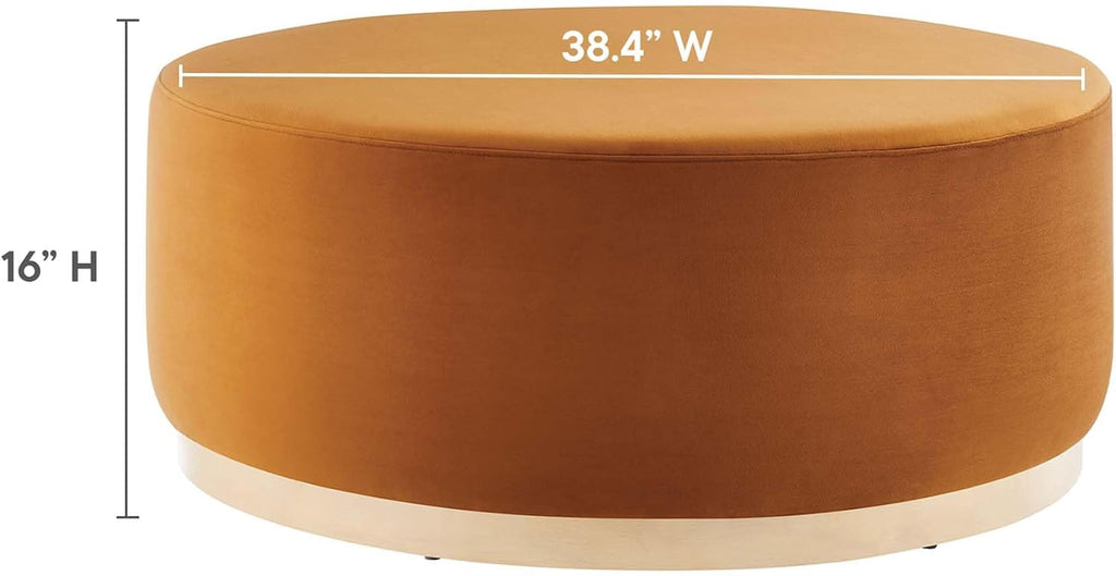 Modway Large 38' Round Performance Velvet Upholstered Upholstered Ottoman