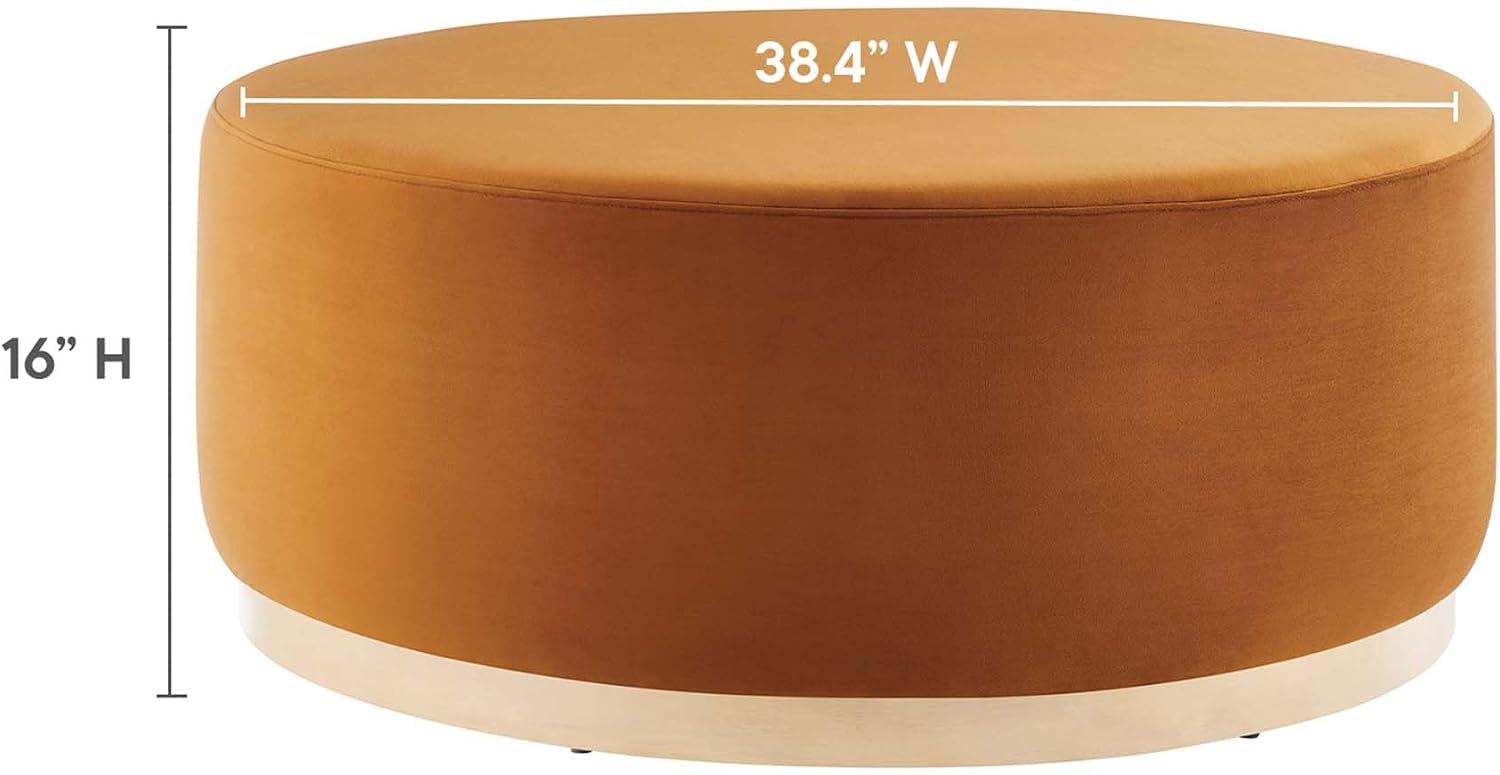 Modway Large 38' Round Performance Velvet Upholstered Upholstered Ottoman