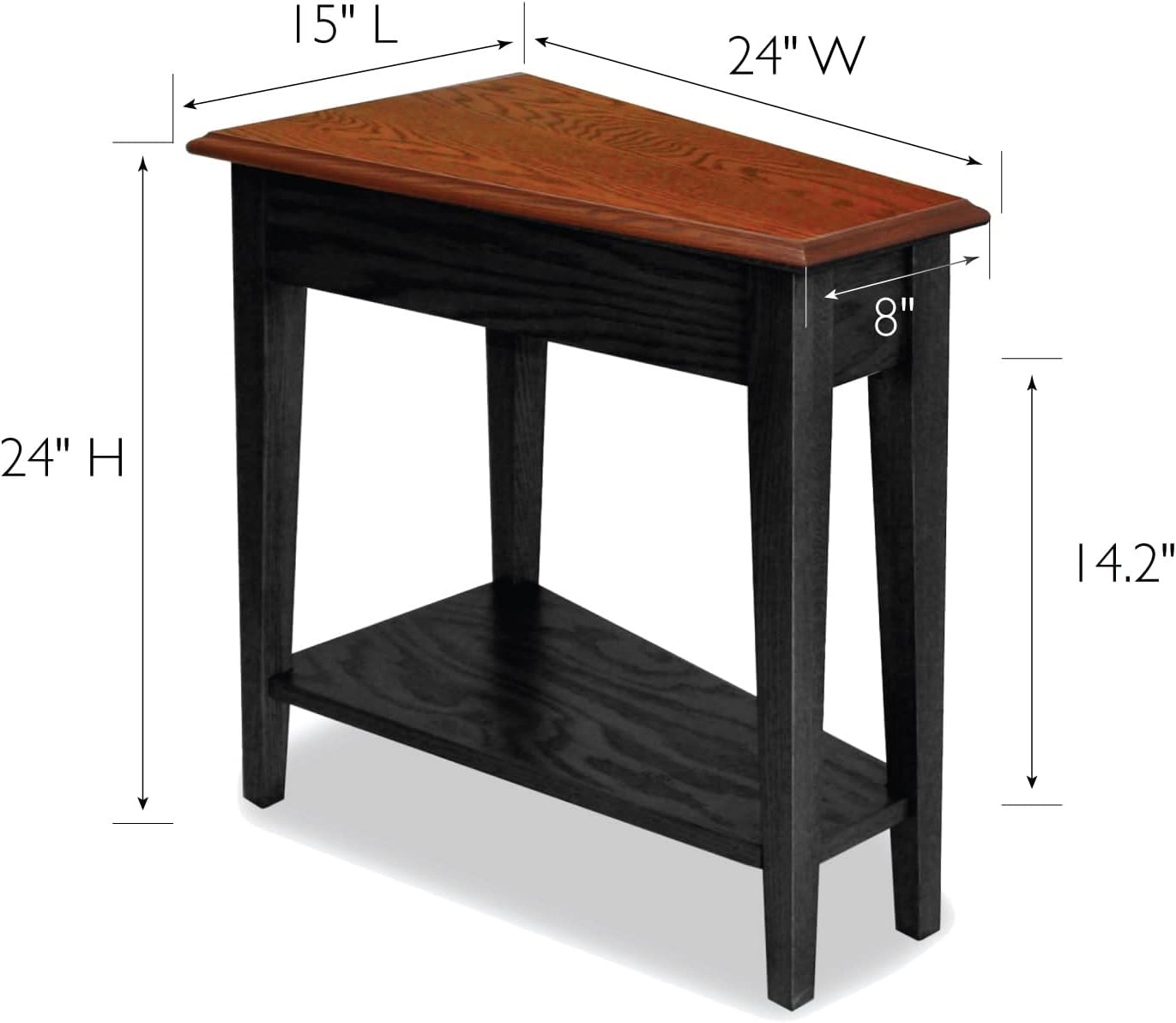 Leick Home 9035-SL Recliner Wedge Table with Shelf, Slate