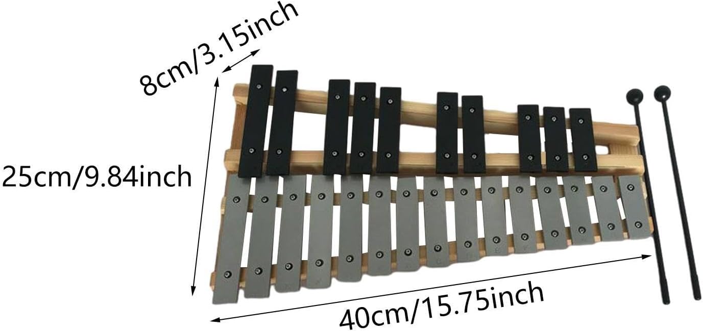 25 Note Glockenspiel Percussion Instrument Wood Xylophone for Kids Montessori Music Lessons Home Outdoor Performance